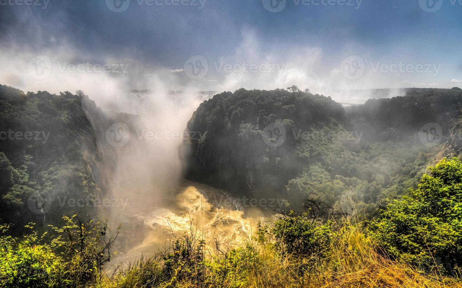 victoria falls på de gräns av zimbabwe och zambia foto