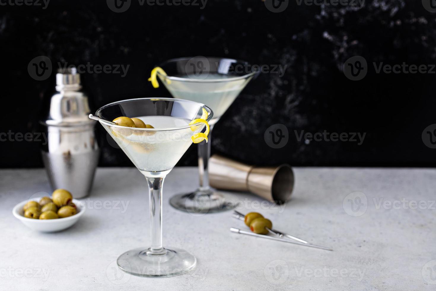 klassisk citron- släppa Martini foto