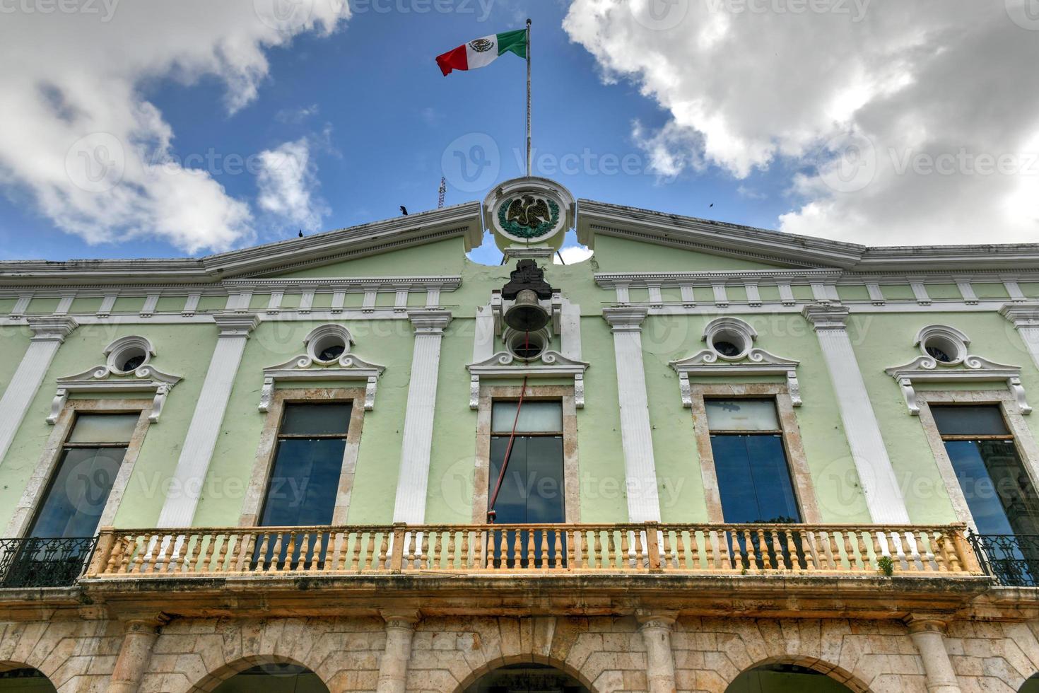 de palats av regering i de huvud fyrkant av merida, yucatan, mexico foto