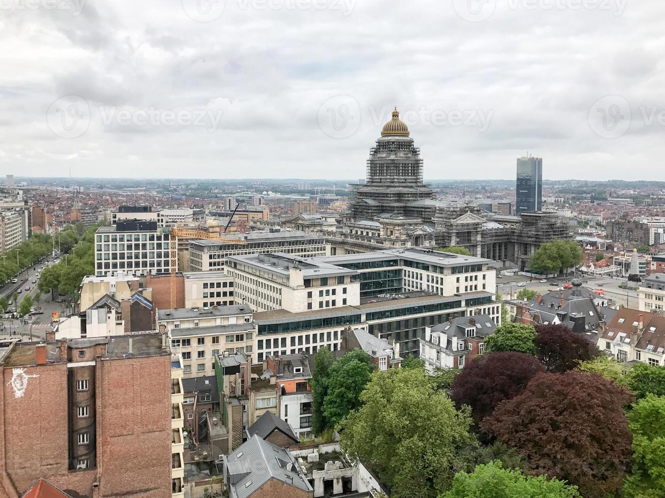 antenn se av de bryssel stad horisont i Belgien. foto