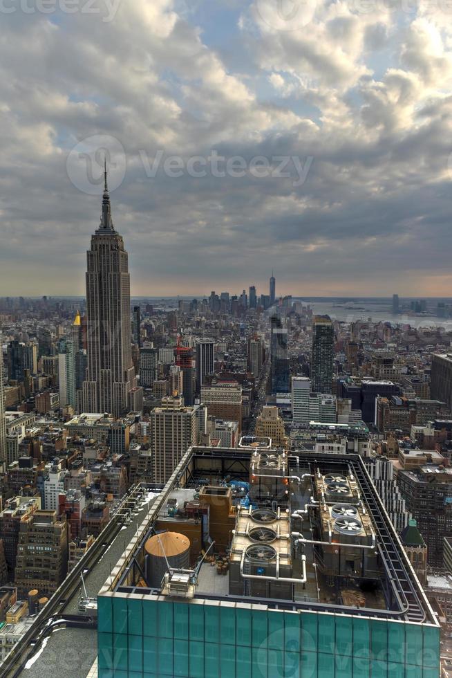 antenn se av midtown och stadens centrum manhattan, ny york stad. foto