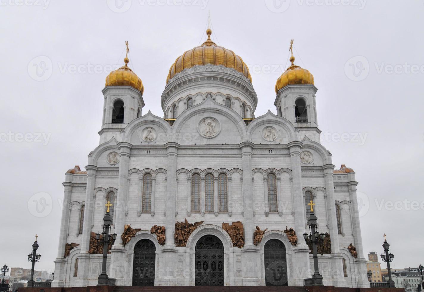 ortodox kyrka av christ de räddare i Moskva, ryssland under vinter- foto