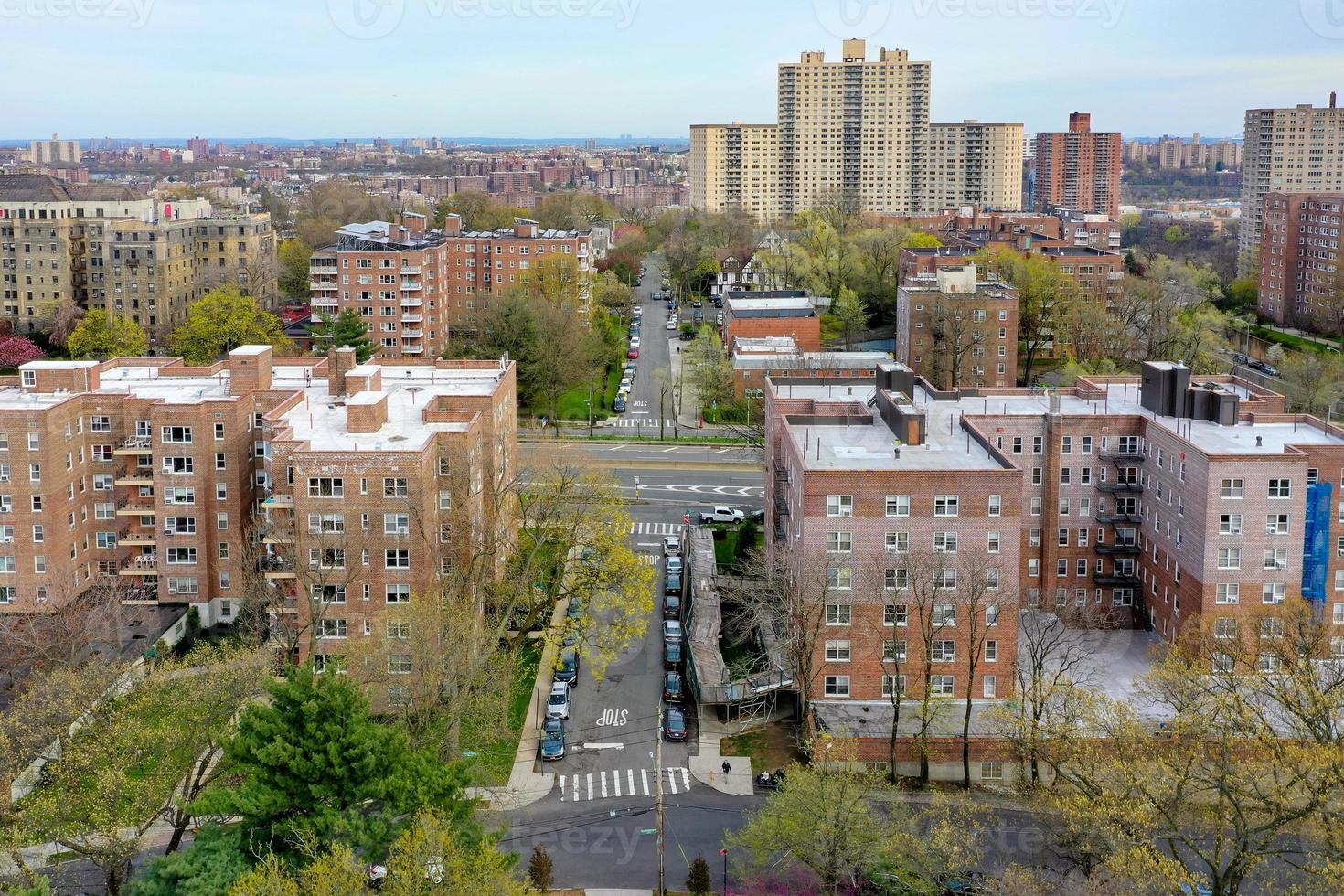 antenn se av de spuyten jäkel grannskap av de bronx, ny york. foto