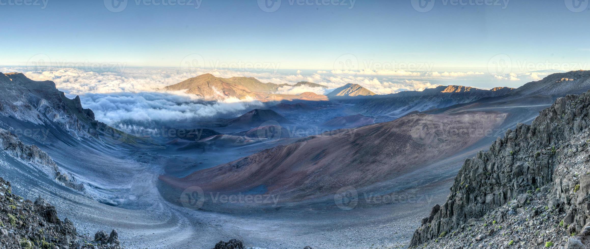 caldera av de haleakala vulkan foto