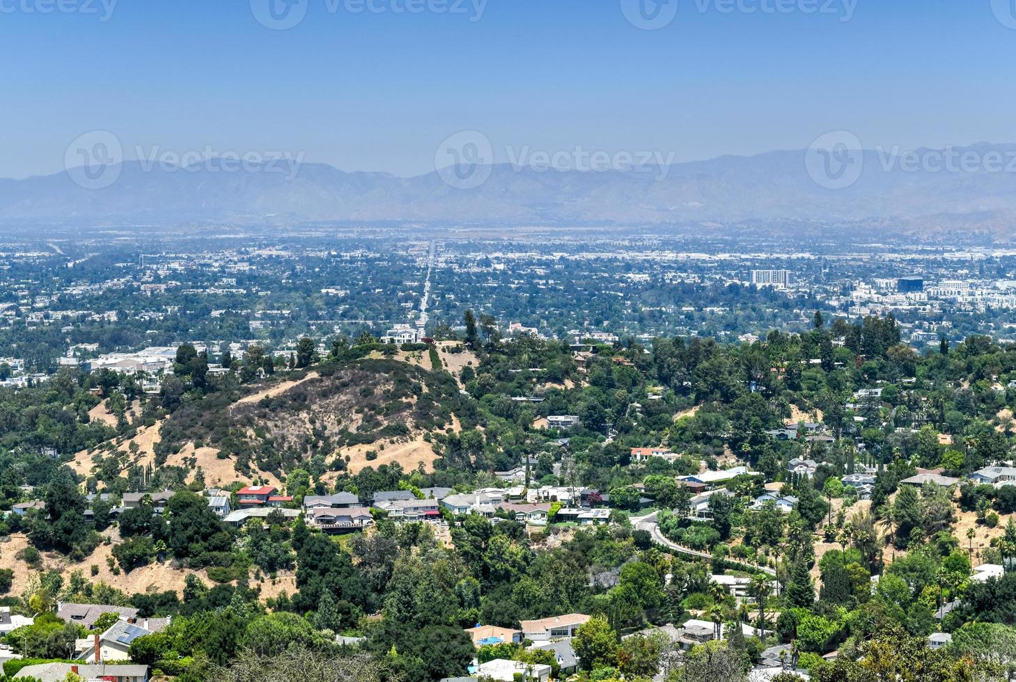 se från de topp av mulholland kör, los angeles, kalifornien foto