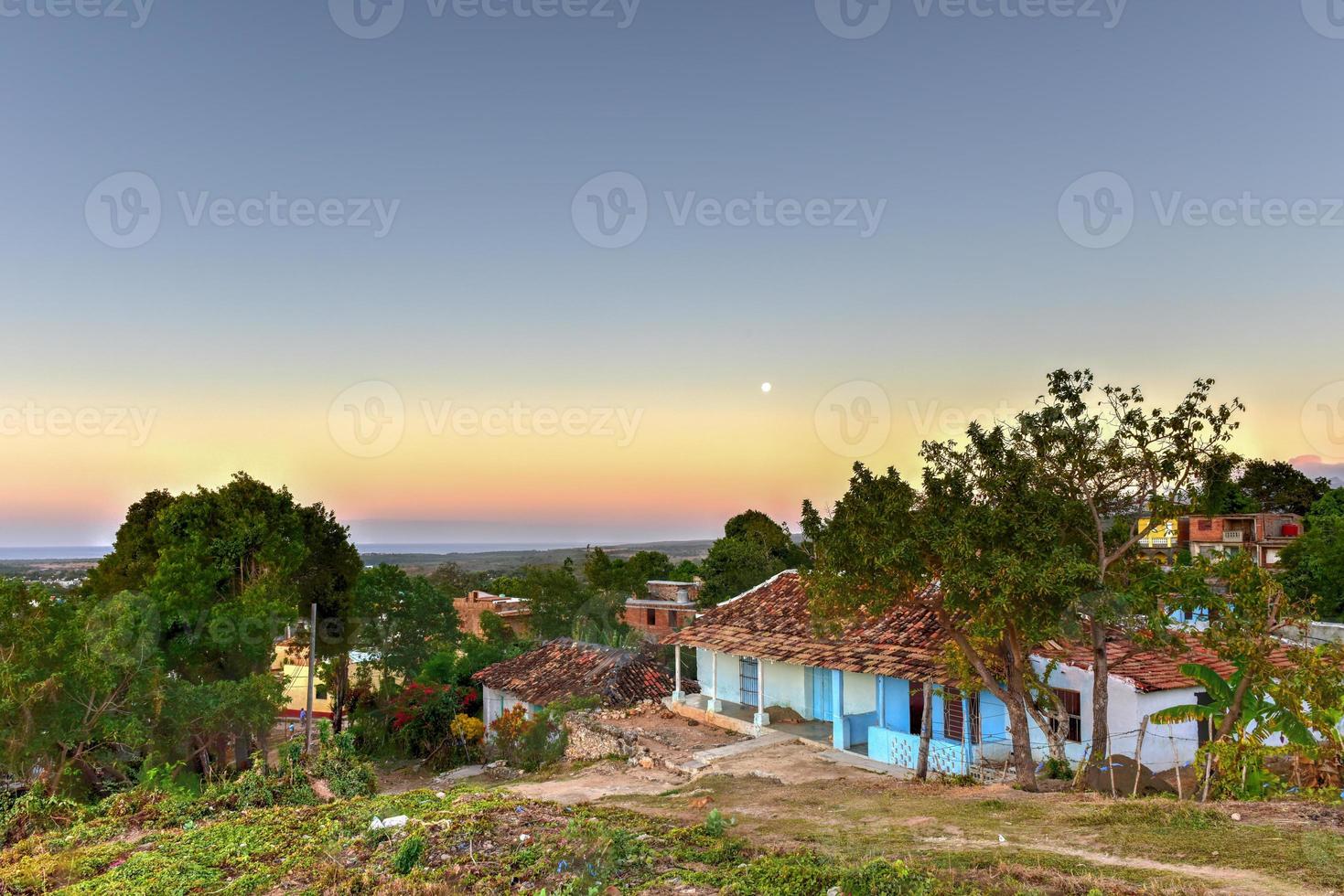 gryning i de kolonial stad av trinidad i Kuba, en unesco värld arv webbplats. foto