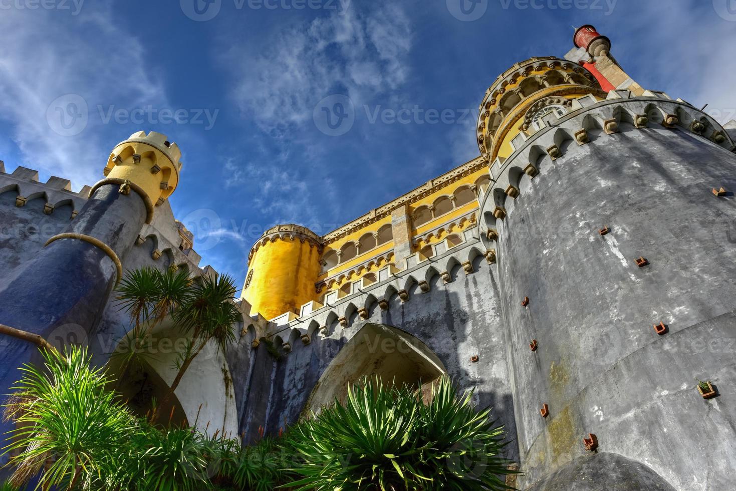 palacio da pena i sintra, lisboa, Portugal, Europa. den är en romantiker slott i sao pedro de penaferrim, i de kommun av sintra, portugal. foto