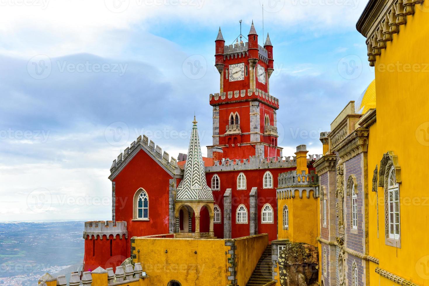 palacio da pena i sintra, lisboa, Portugal, Europa. den är en romantiker slott i sao pedro de penaferrim, i de kommun av sintra, portugal. foto