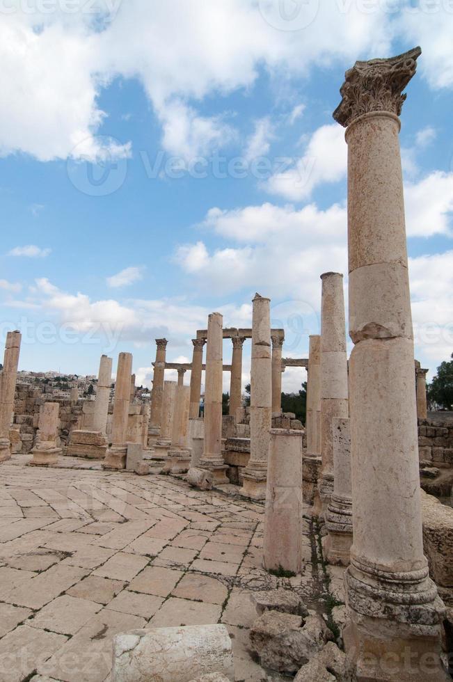 ruiner av jerash, jordan foto