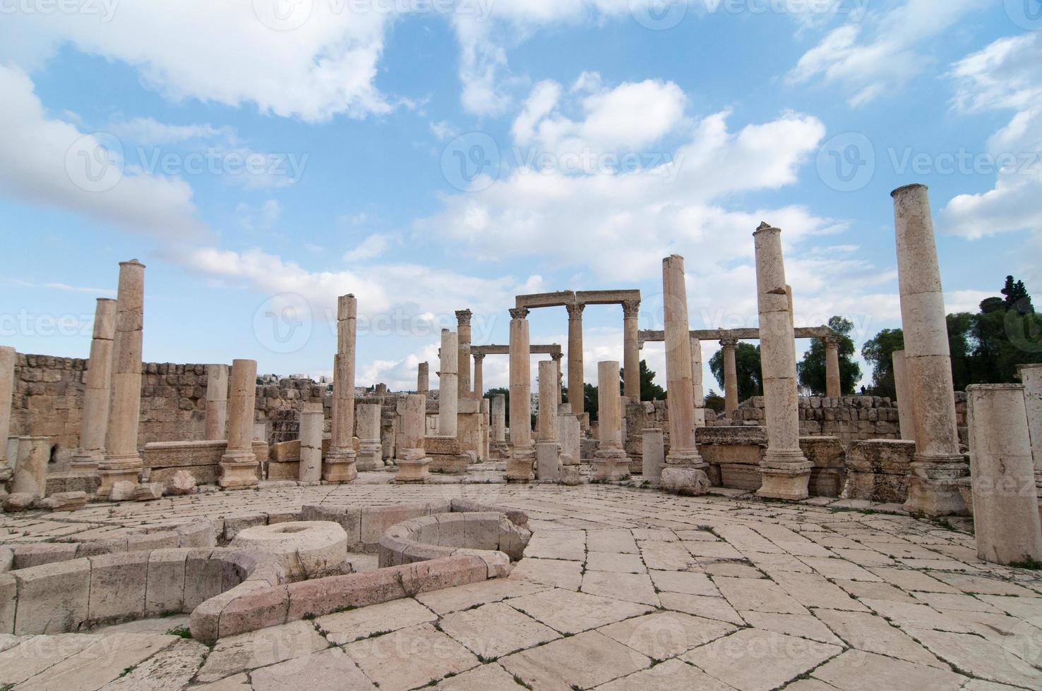 ruiner av jerash, jordan foto