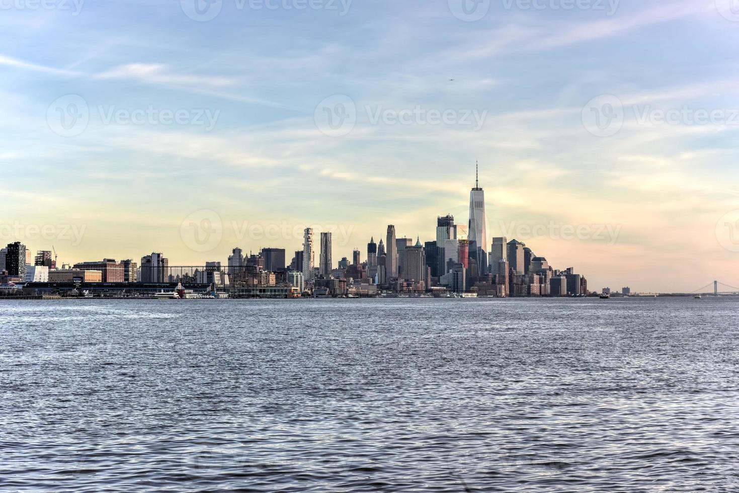 ny york stad horisont som sett från weehawken, ny jersey. foto