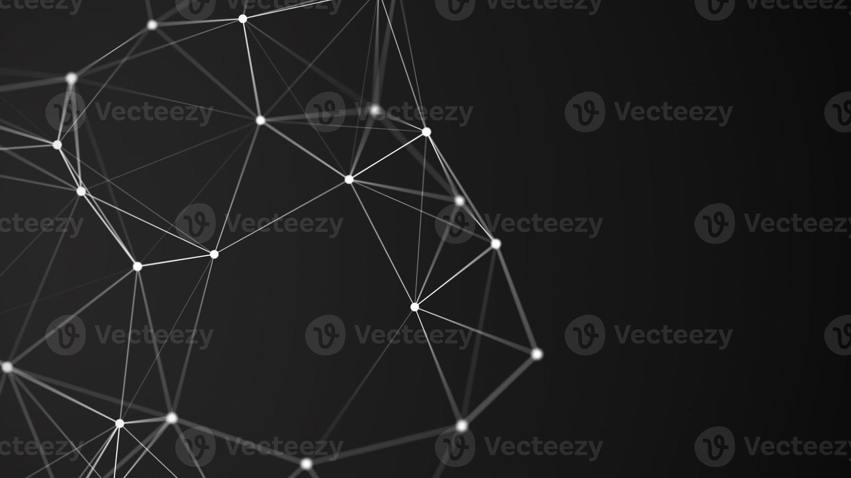 abstrakt mörk bakgrund med rör på sig rader och prickar. nätverk förbindelse. internet förbindelse. visualisering av stor data. 3d tolkning. foto