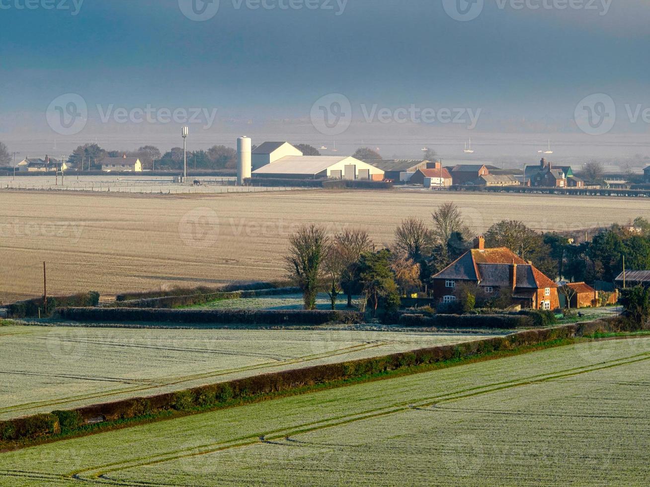 lantlig England antenn se av suffolk landsbygden foto