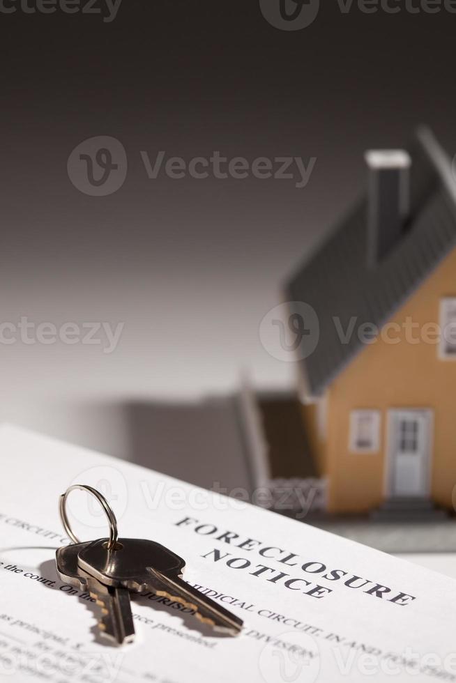 avskärmning lägga märke till, hus nycklar och modell Hem på graderad bakgrund foto