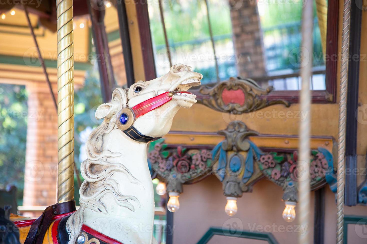 detaljer av fairground karusell häst foto