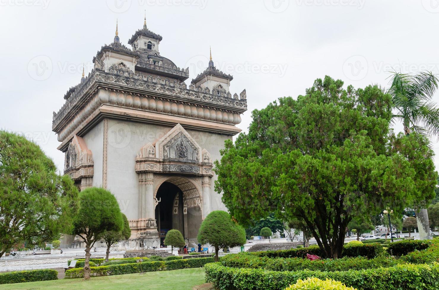 patuxai seger monument eller seger Port landmärke av vientiane stad av laos foto