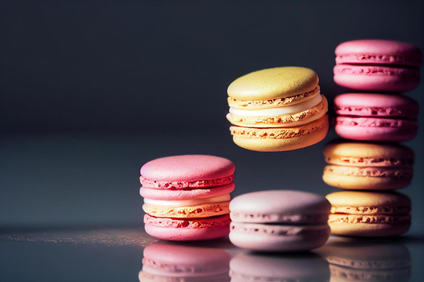 faller stack av macarons , mjuk och naturlig Färg foto