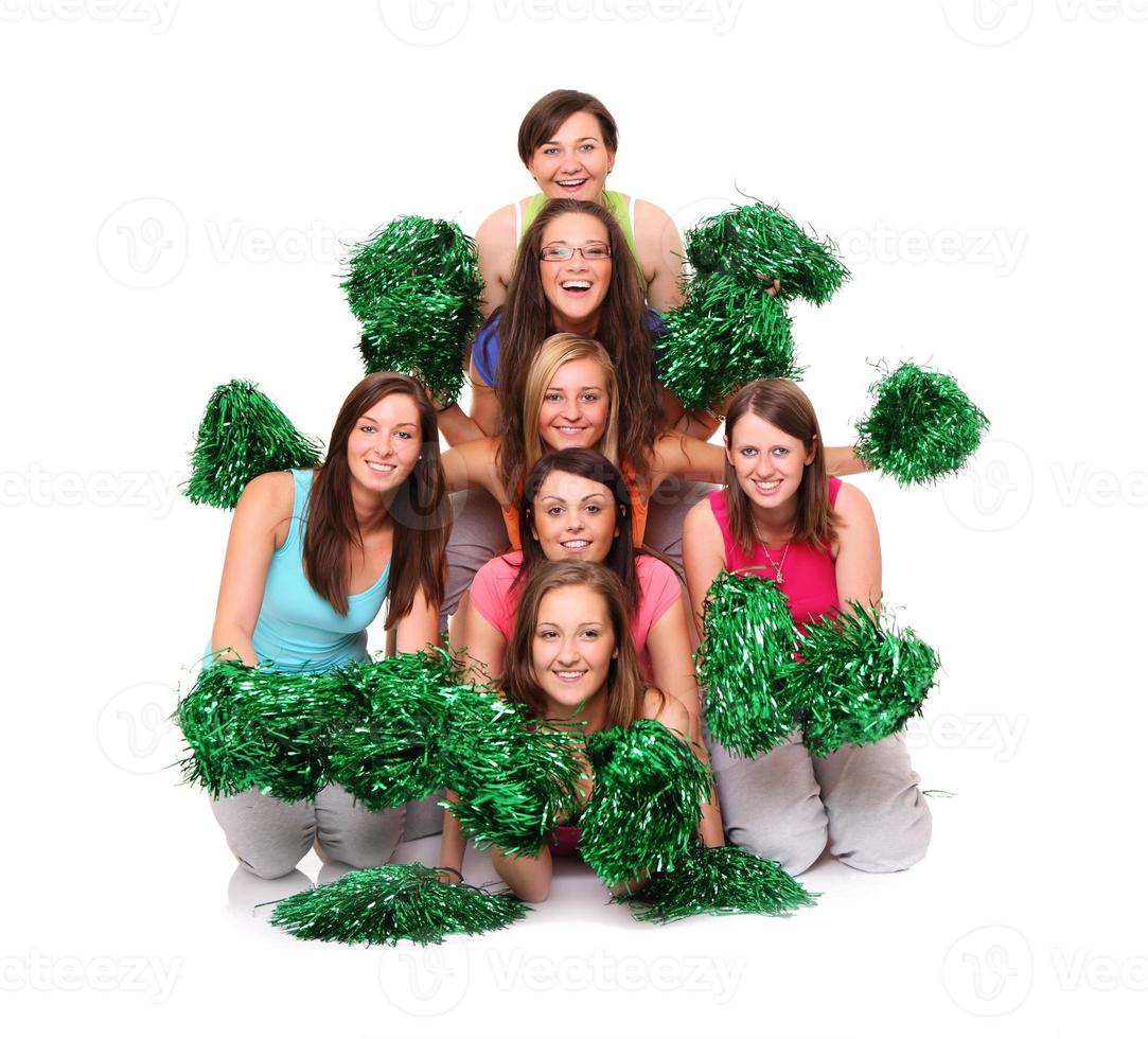 grupp av cheerleaders foto