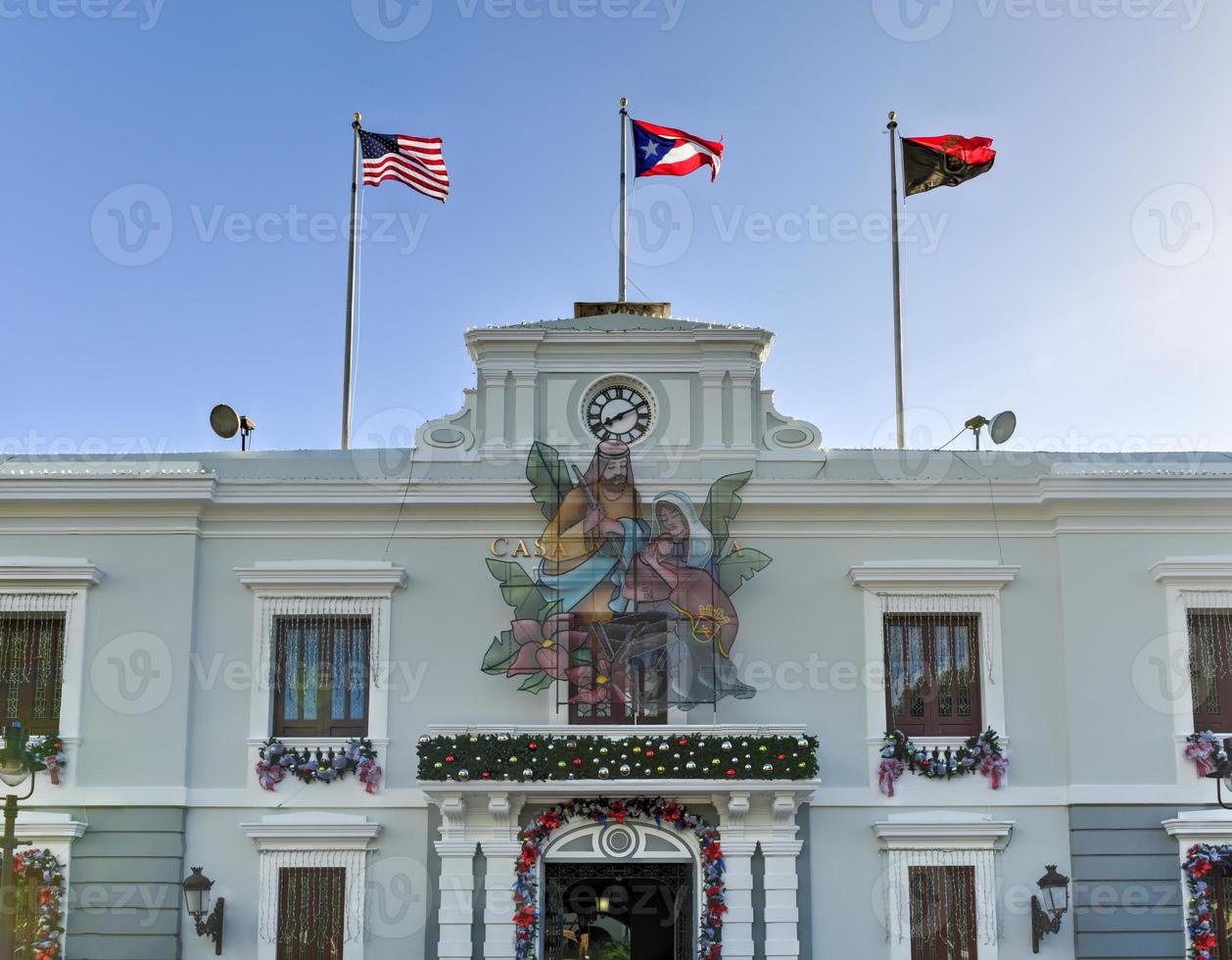 ponce stad hall i puerto rico under de jul Semester. foto