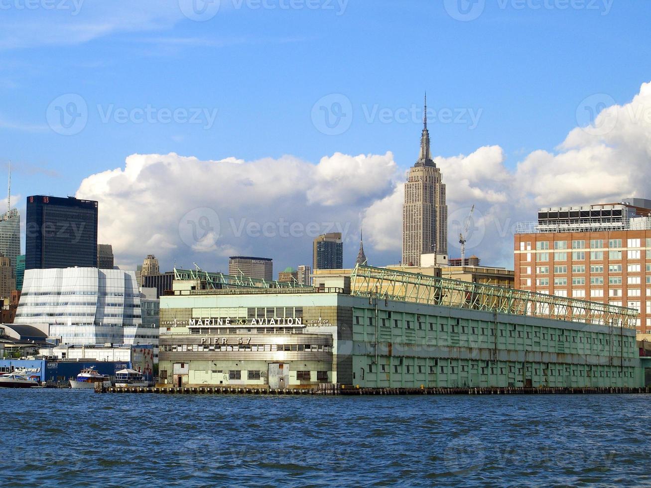 ny york stad väst sida horisont som sett från de hudson flod foto