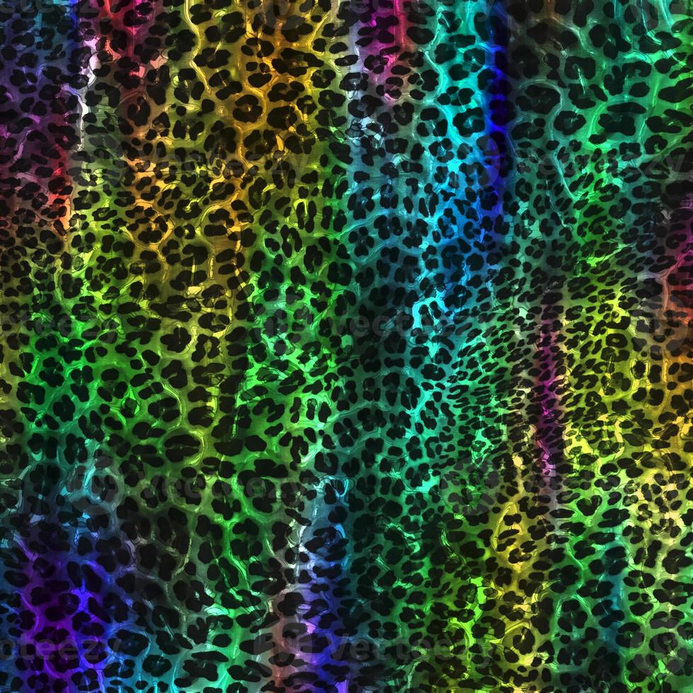 abstrakt leopard design bakgrund, färgglada djur- hud textur, textil leopard design tyg foto