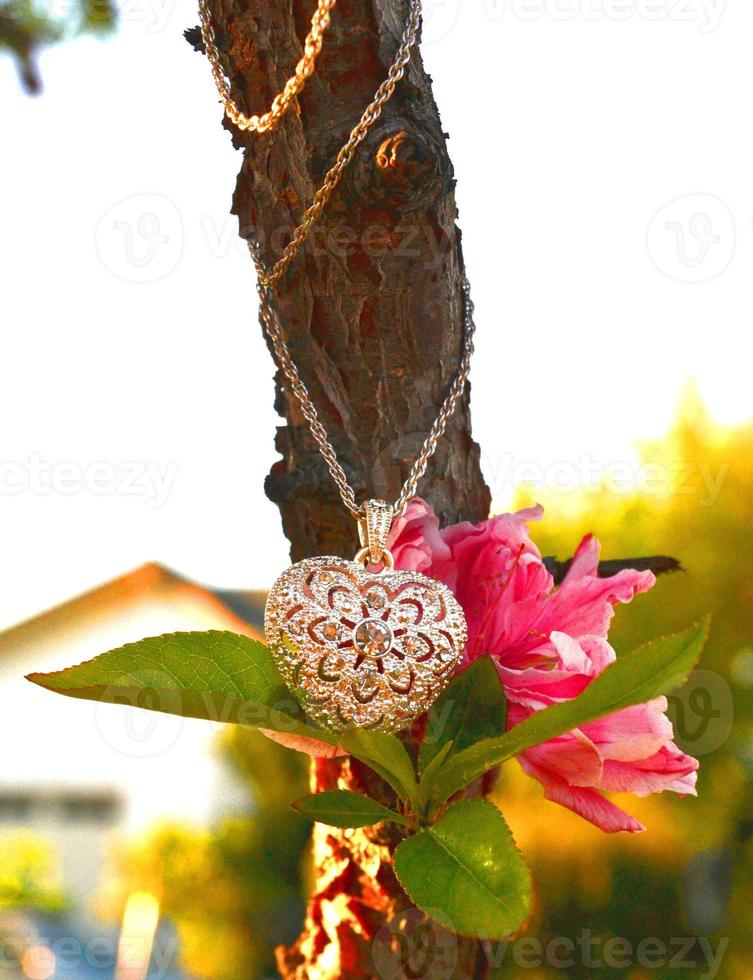 halsband och blommor foto