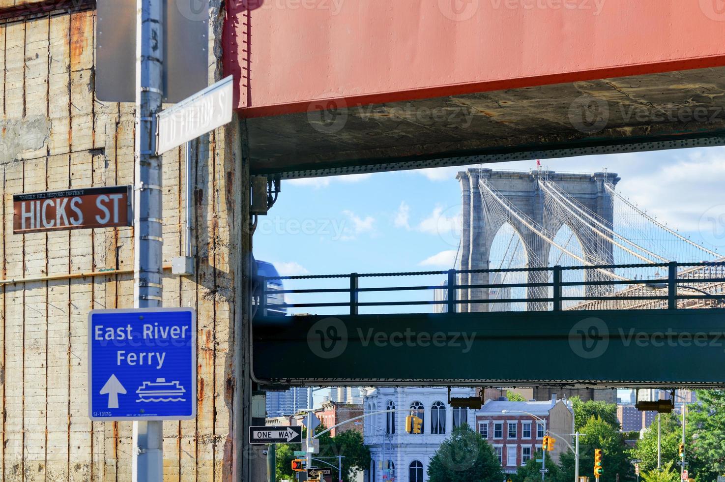 se av de manhattan horisont från Brooklyn, ny york. foto