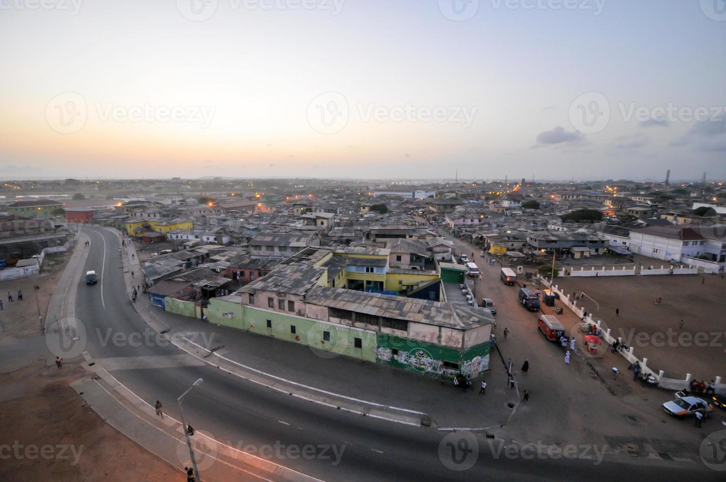 panorama- se av accra, ghana foto