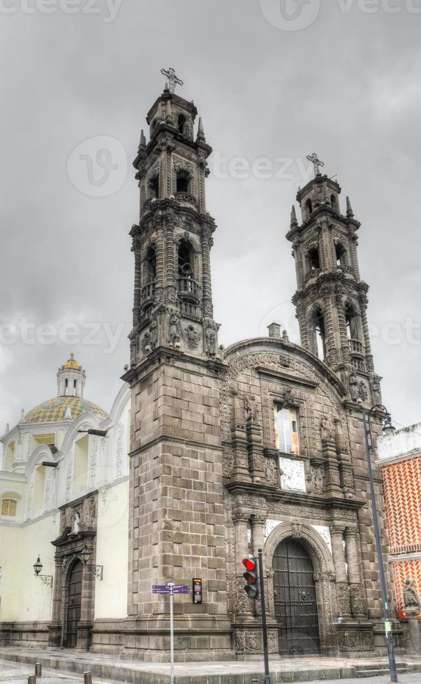 kyrka av san kristobal i puebla, Mexiko. foto