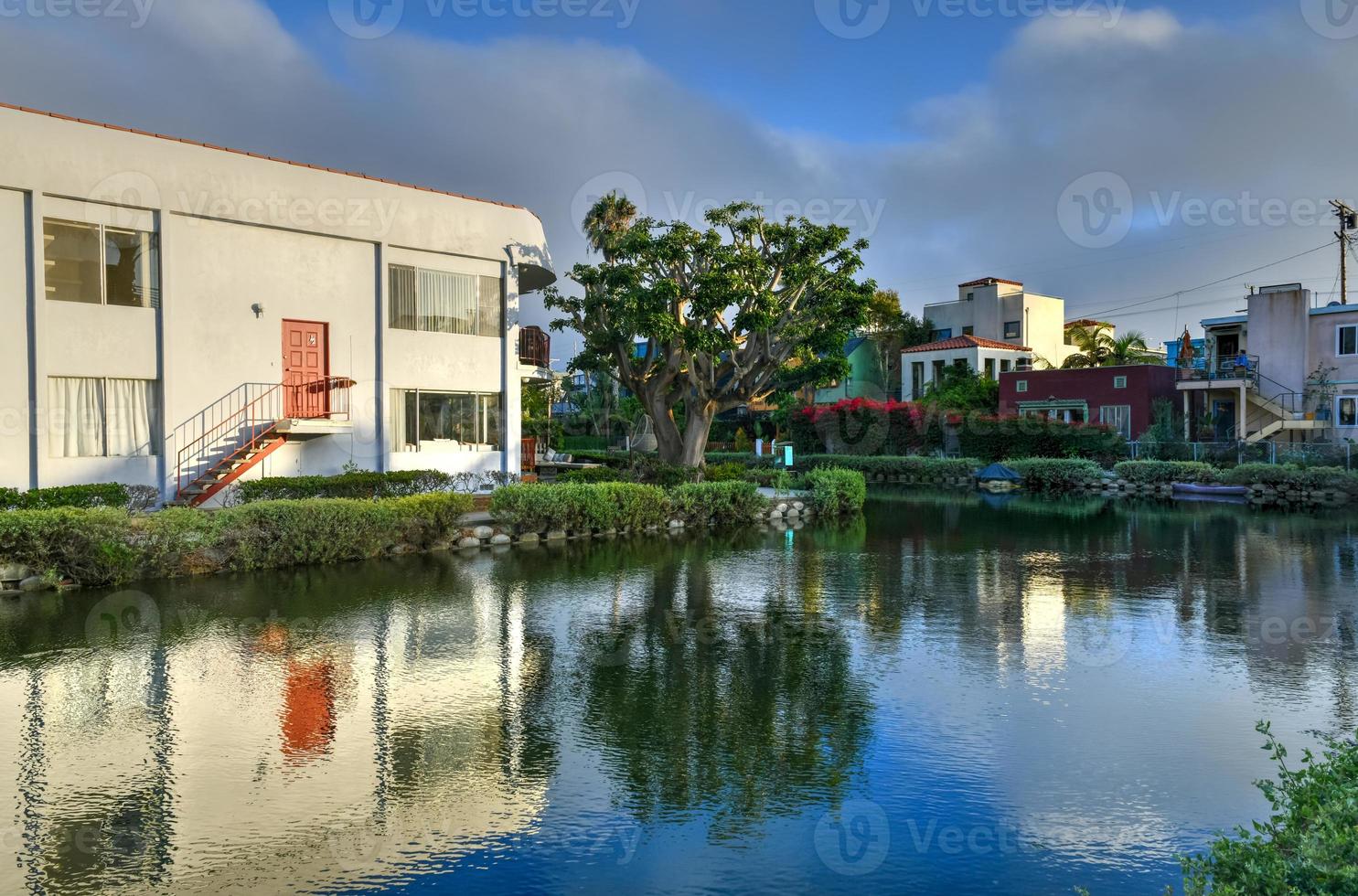 lugn och fredlig landskap av Venedig kanal historisk distrikt, los angeles, kalifornien foto