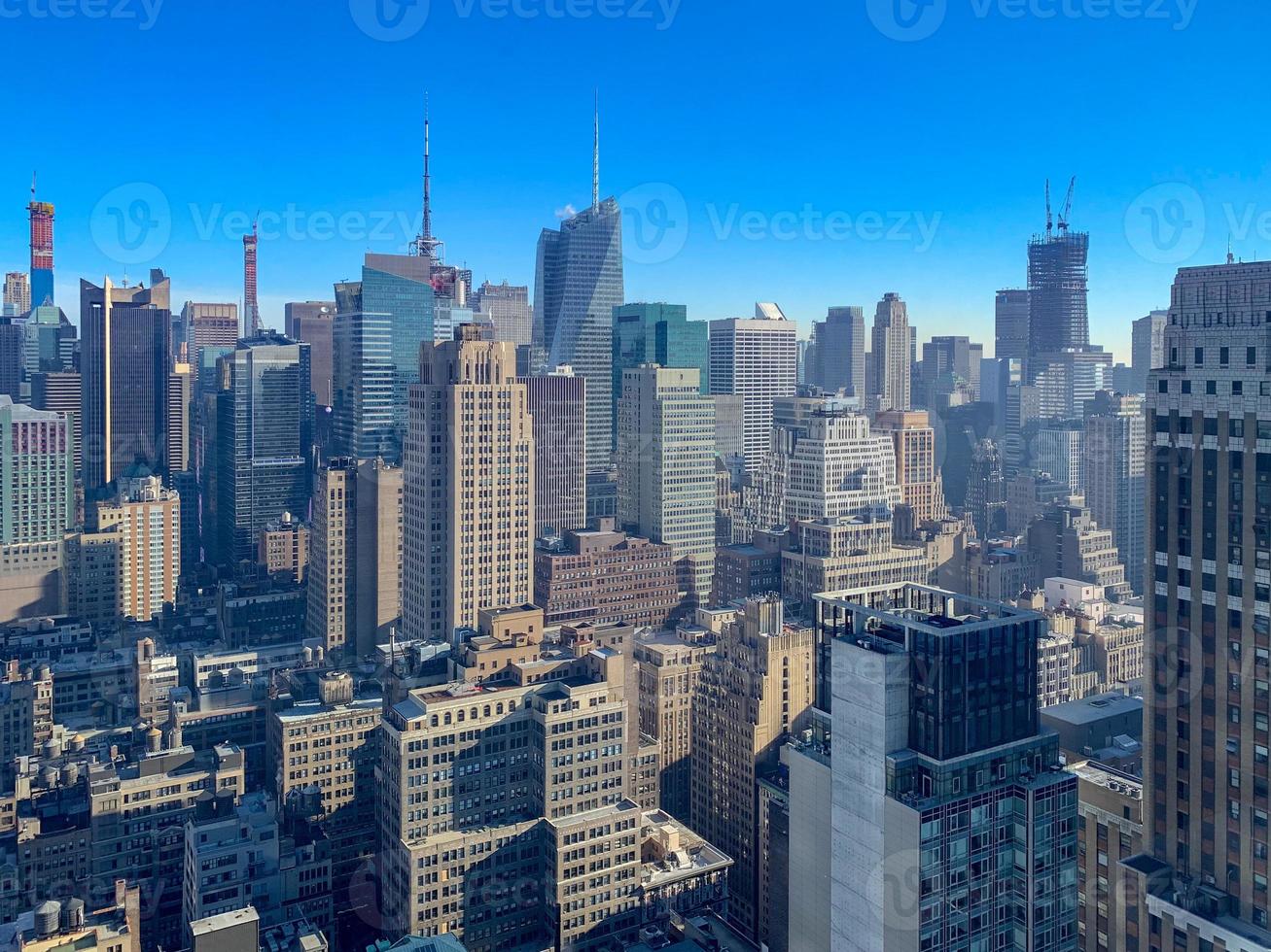 panorama- se av de ny york stad horisont och midtown manhattan. foto