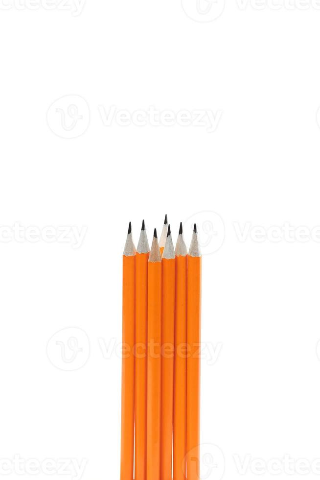 fantastiska isolerade pennor på ren vit bakgrund foto