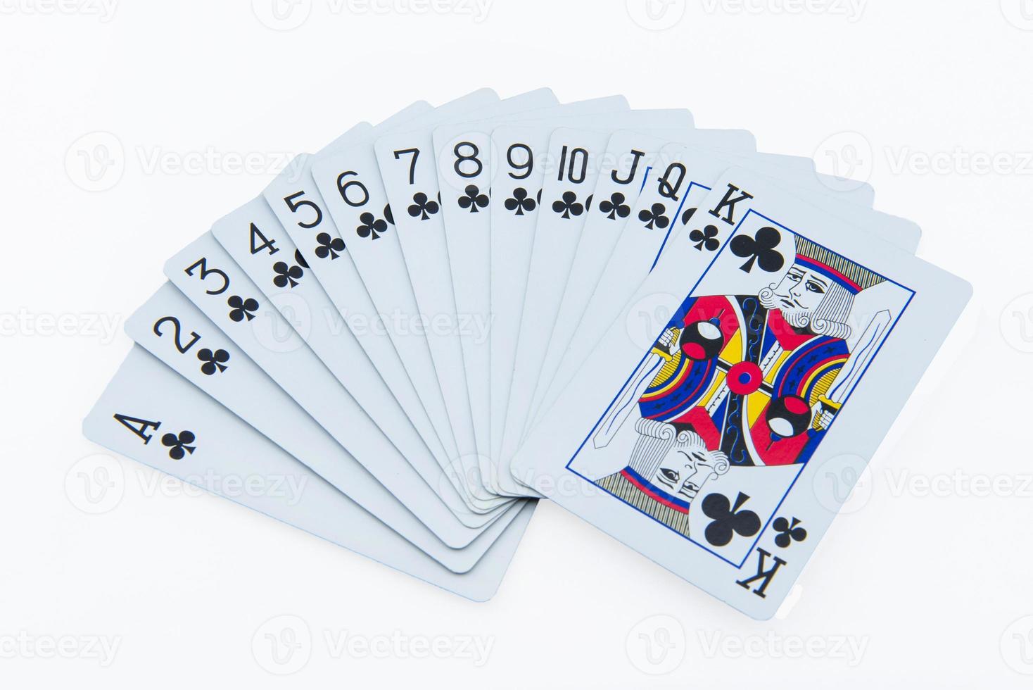 poker kort på vit bakgrund foto