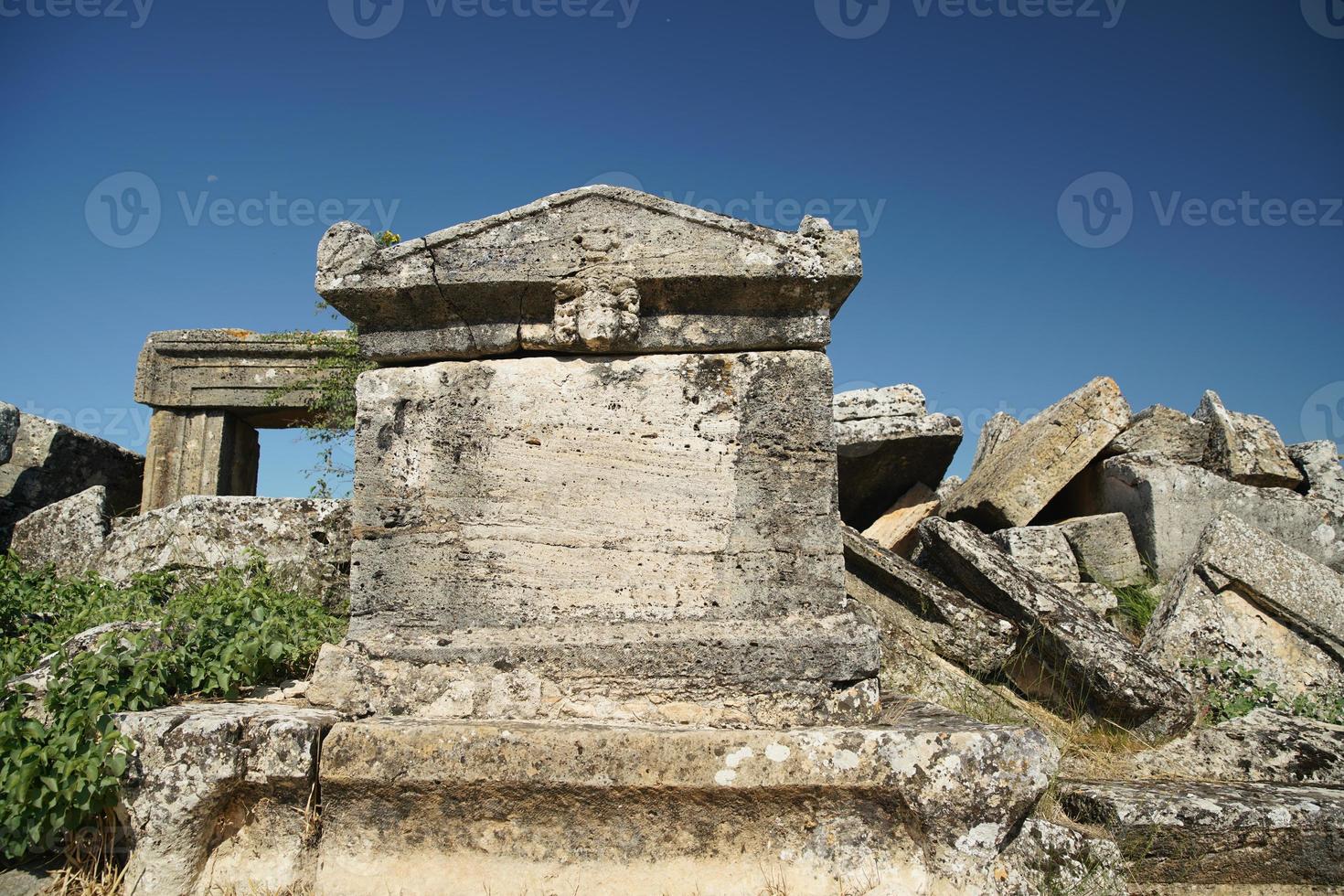 grav på hierapolis gammal stad, pamukkale, denizli, turkiye foto