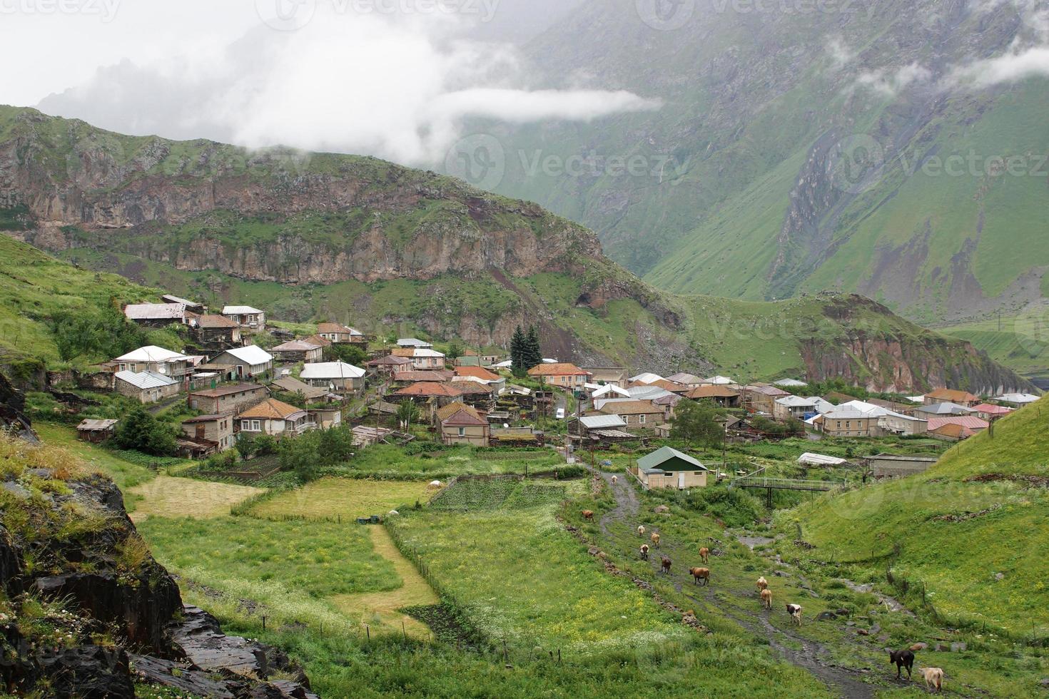 by, kaukasus berg, georgien foto