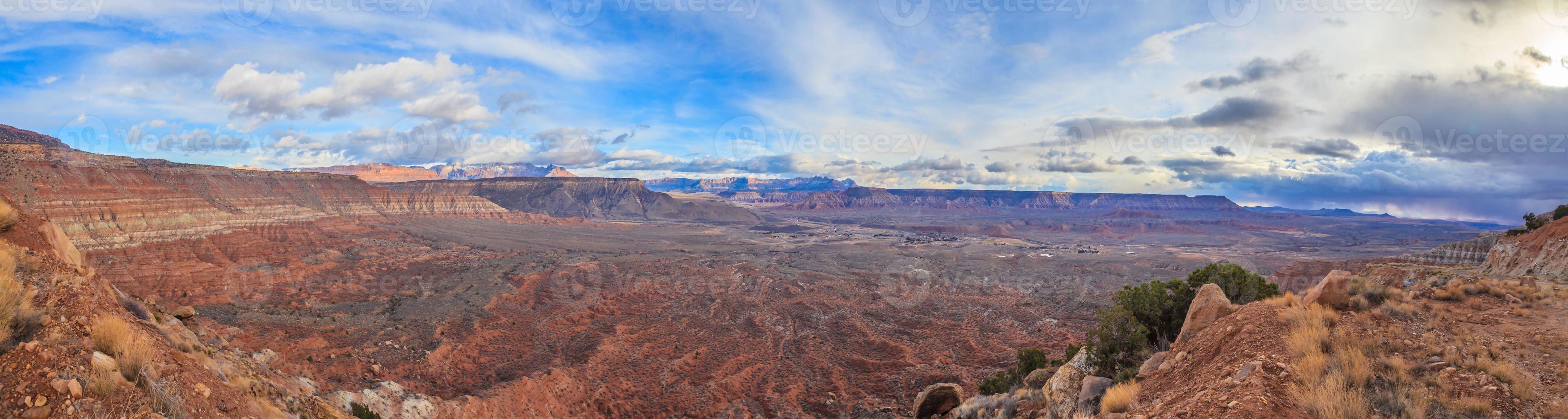 panorama från de öken- i arizona i vinter- foto