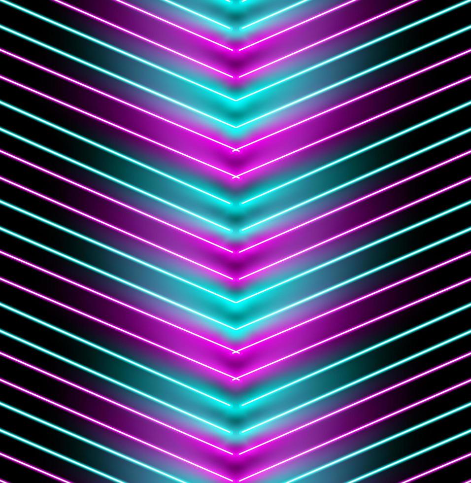 abstrakt bakgrund, ultraviolett neon ljus, virtuell verklighet, lysande rader, tunnel, rosa blå vibrerande färger, laser foto