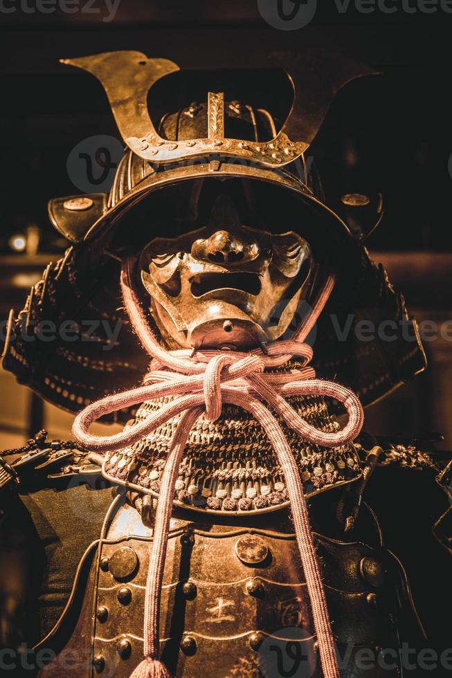 traditionell samuraj japansk rustning - antik skydd för kämpe i japan. foto