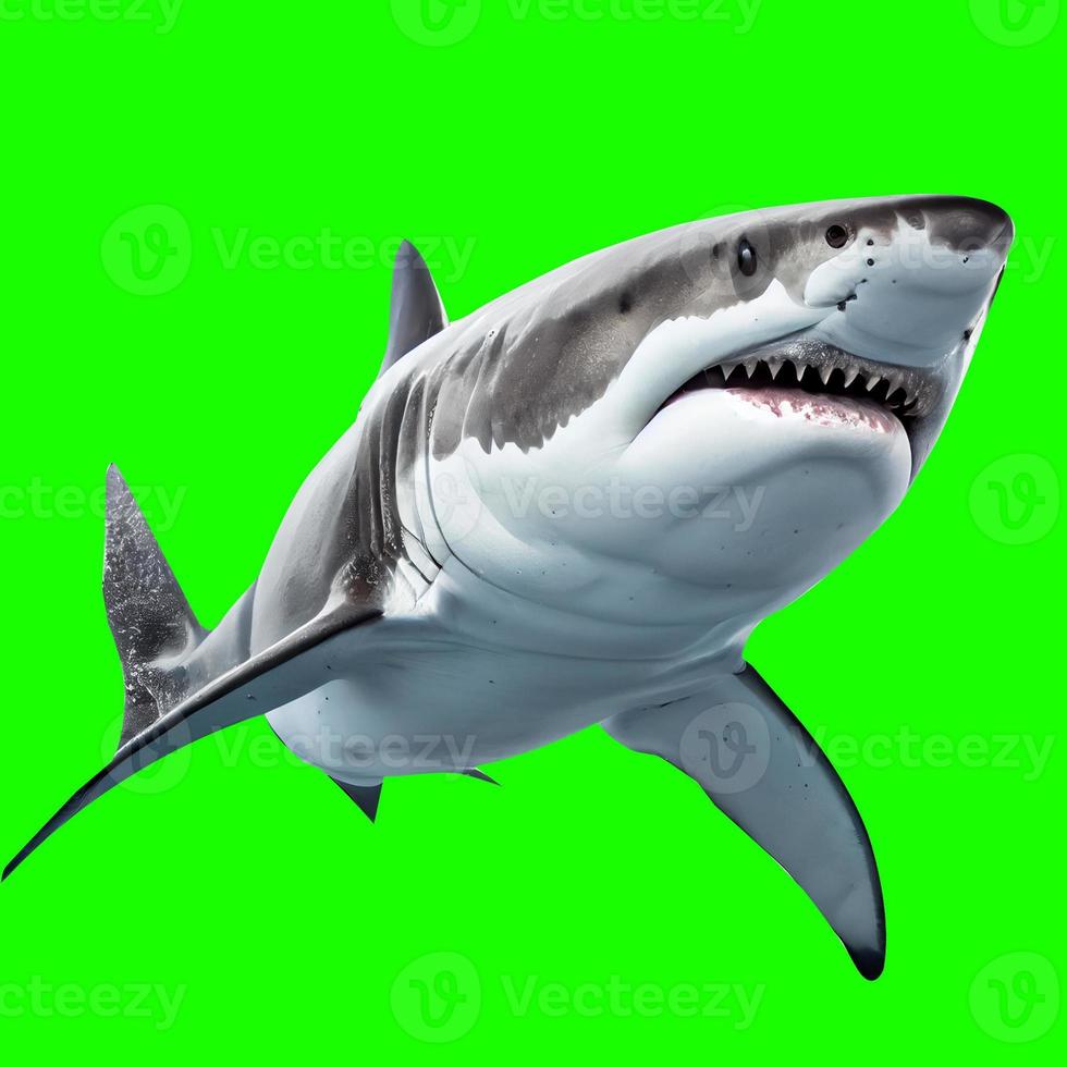 våldsam bra vit haj med klippning väg foto