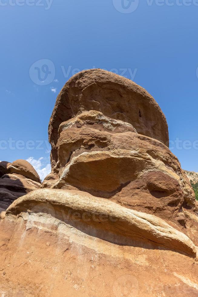 unik sten formationer på de trädgård av de gudar i colorado foto