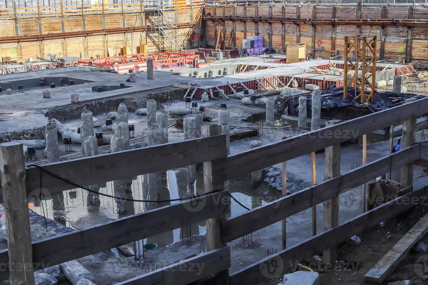 byggarbetsplats under framsteg i tyska städer foto