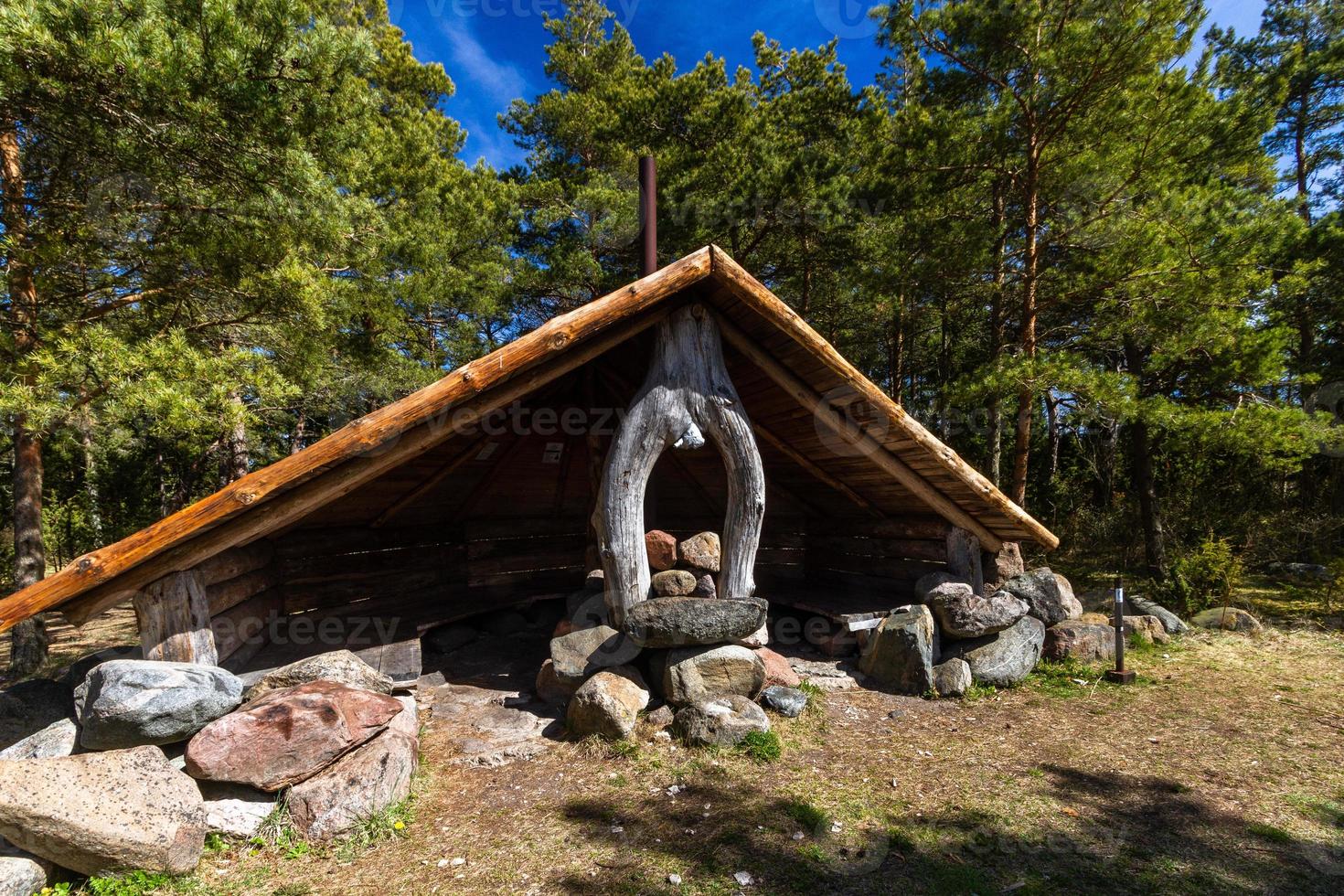 turistiska skog hus i estland foto