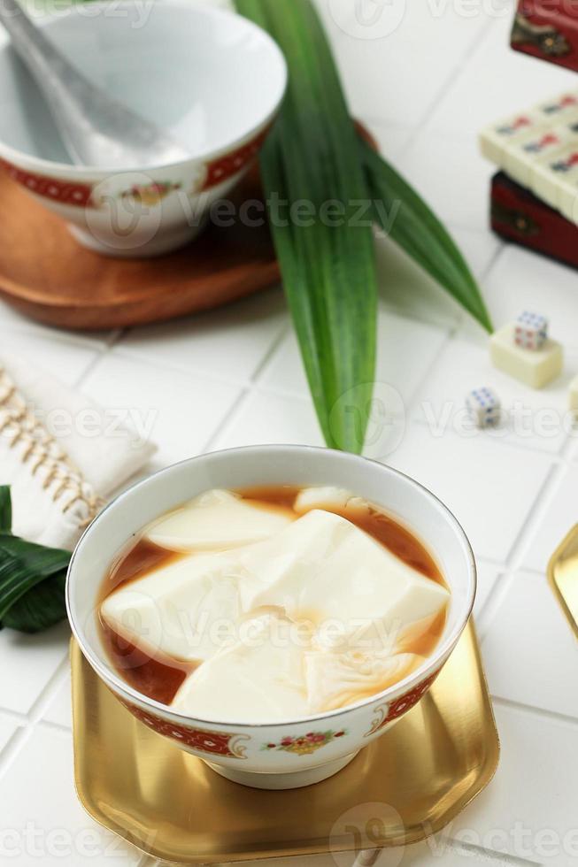 toufa eller tofu pudding, taiwan kall efterrätt foto