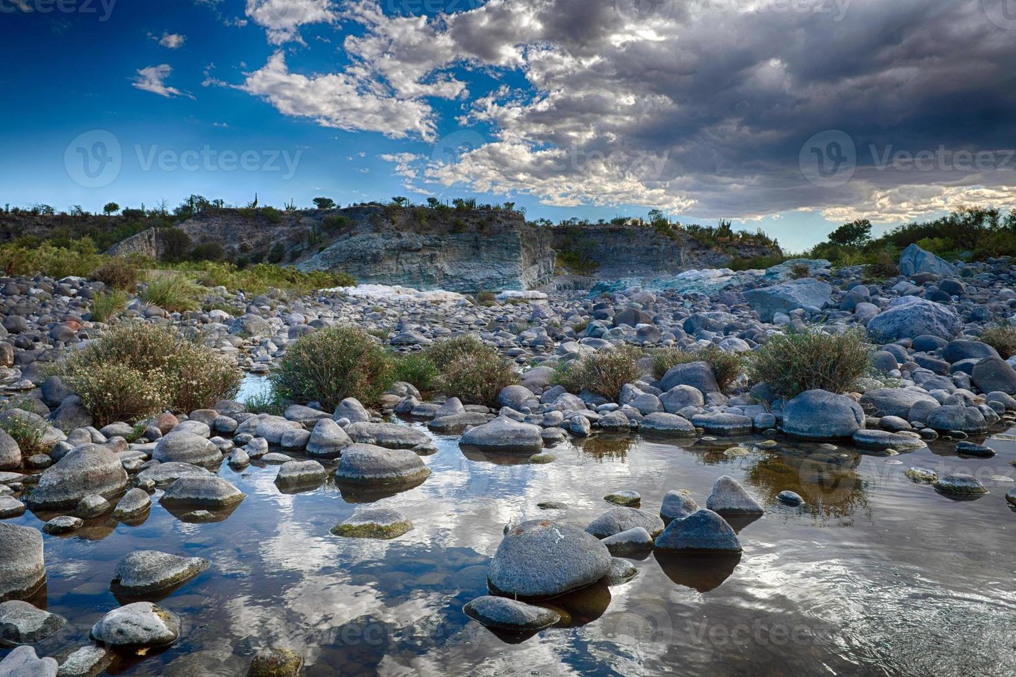 bäck i baja kalifornien landskap panorama öken- av stenar foto