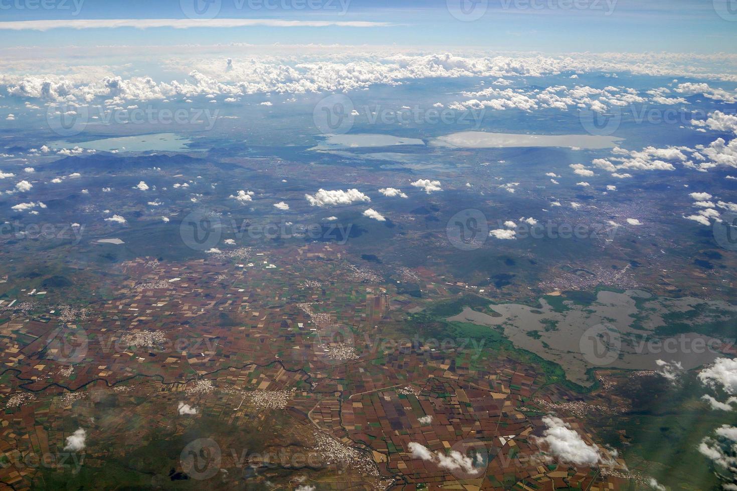 odlat fält nära leon guanajuato antenn panorama landskap från flygplan foto