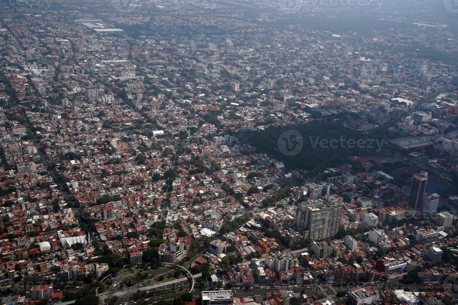 mexico stad antenn panorama landskap från flygplan foto