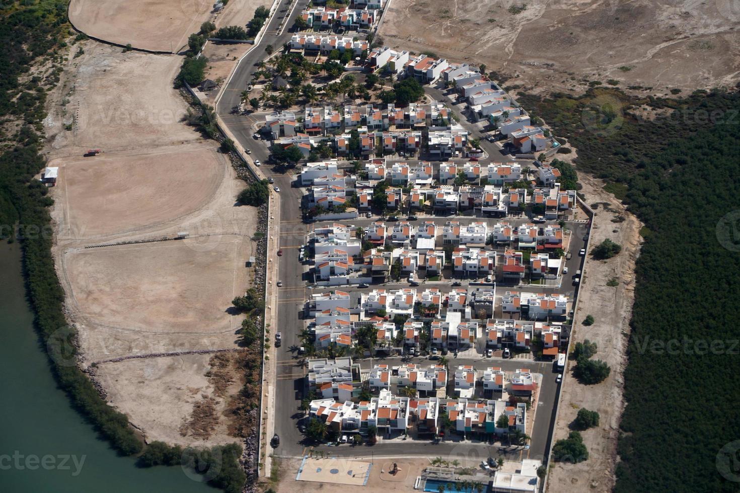 la paz baja kalifornien sur mexico antenn panorama från flygplan foto