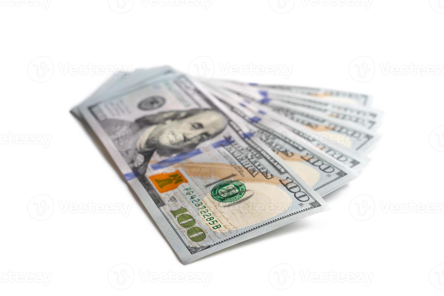 lugg av ny design oss dollar räkningar på vit bakgrund foto