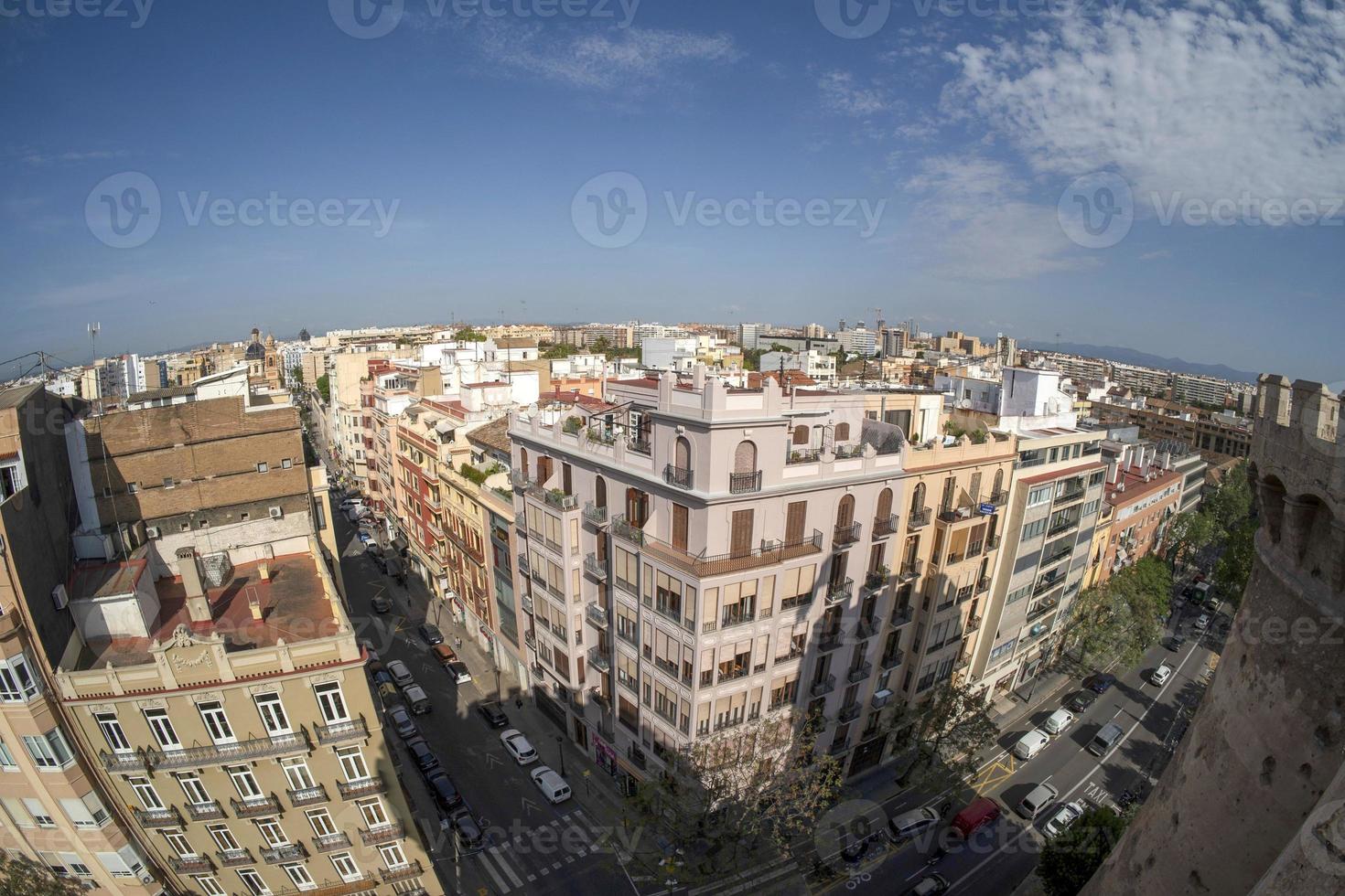 valencia antenn se stadsbild från torn foto
