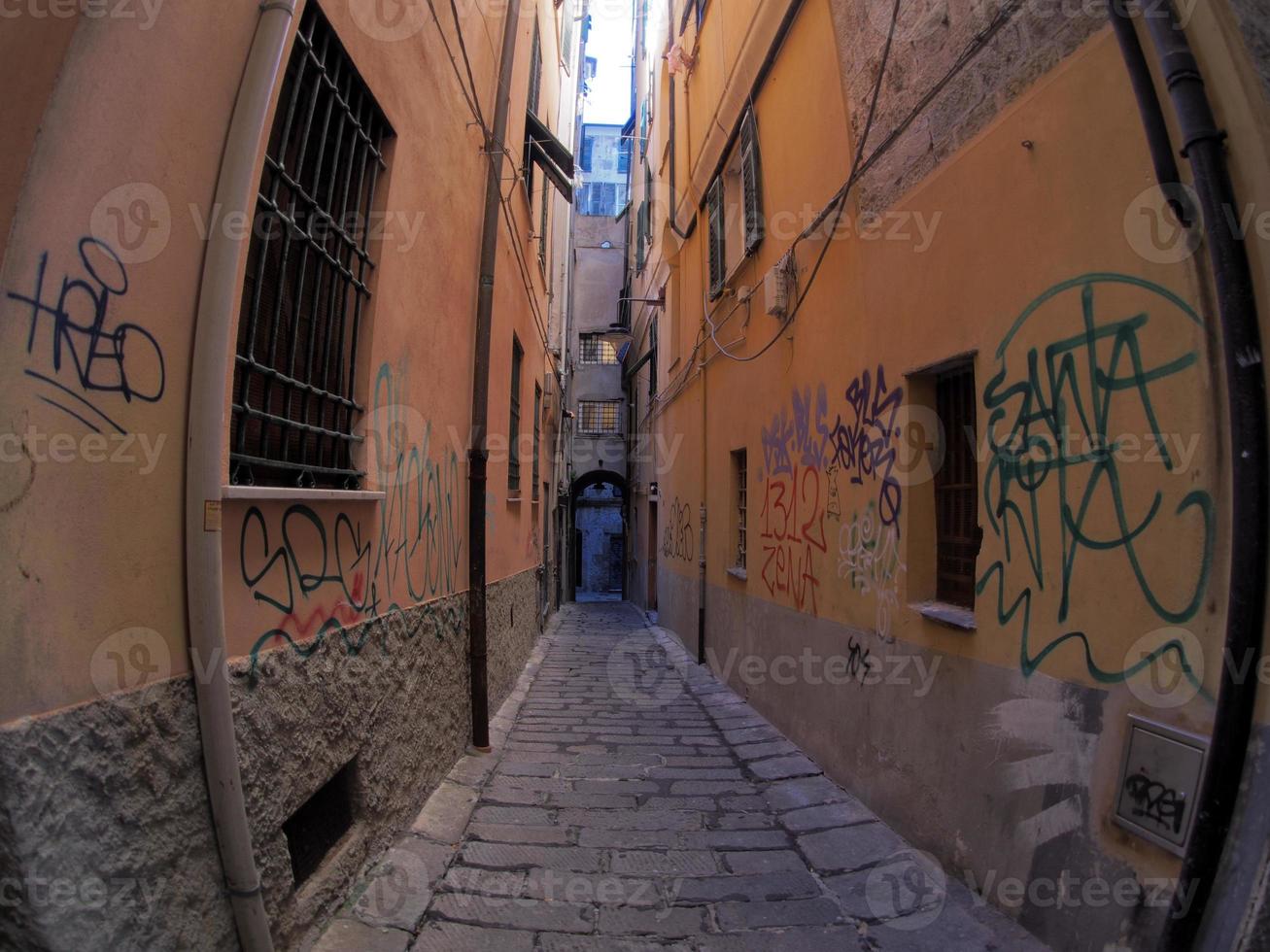 genua historisk palats och byggnader i gammal stad foto